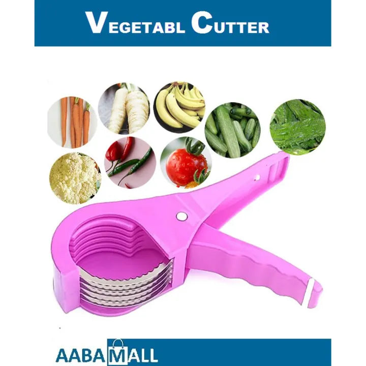 AABA MALL Kitchen Cutter Vegetable Fruit Cutter Slicer Multi Purpose Sharp Cuter Kitchen Gadget Tool for Banana Carrot Gobhi Cauliflower Cucumber Tomatoes Green Chili Almonds Cutting - Multi Purpose Easy