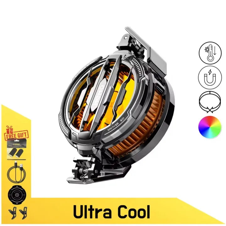 MEMO CX07, Magnetic/Clip-on Semiconductor Cooling Fan, Ultra-Silent and Portable Design Phone Cooler, Ice-Generating