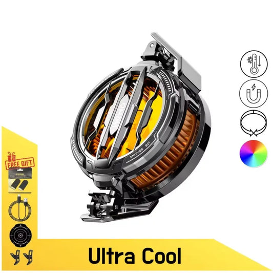 MEMO CX07, Magnetic/Clip-on Semiconductor Cooling Fan, Ultra-Silent and Portable Design Phone Cooler, Ice-Generating