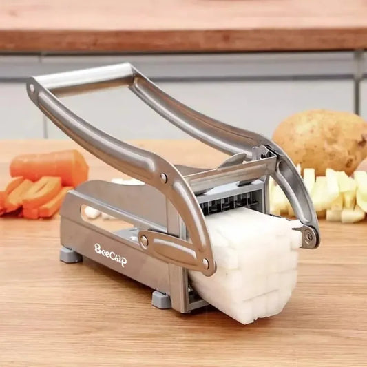 Stainless Steel French Fry Cutter,Vegetable and Potato Slicer,with 2 Blade Size Cutter Option,for Air Fryer Food Kitchen Gadgets