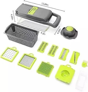 16 in 1 Vegetable Cutter Multifunctional Slicer and Chopper Vegetable Chopper Cutter Kitchen Tool Slicer Chopper 16 in 1 Kitchen Cutter Food Slicer and Chopper Vegetable Cutter for Salad Multifunctional Kitchen Gadget Professional 16 in1 Vegetable Slicer